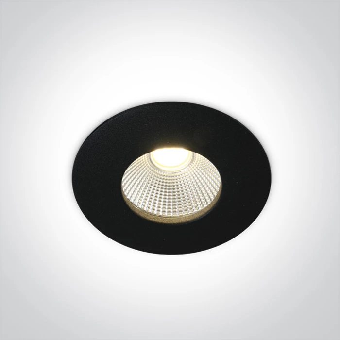 12W LED įleidžiamas šviestuvas, juodas, 3000K, 10112P/B/W