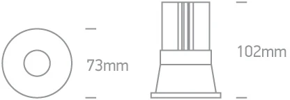 12W LED įleidžiamas šviestuvas, juodas, 3000/3500/4000K, 10112K/B/V