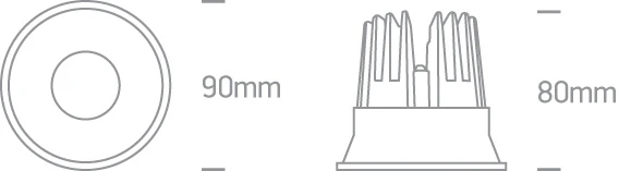 12W LED įleidžiamas šviestuvas, juodas, 3000K, 10112TD/B/W