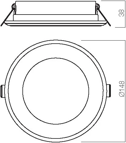 12W LED įleidžiamas šviestuvas PT 05, matinės baltos sp., 3000K