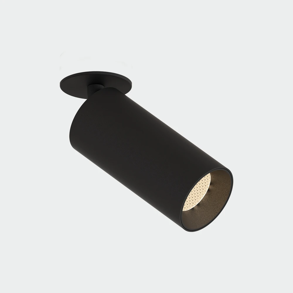 12W LED įleidžiamo montavimo akcentinis šviestuvas PIPE, juodas, 4000K, dimeriuojamas, E3986010NDT