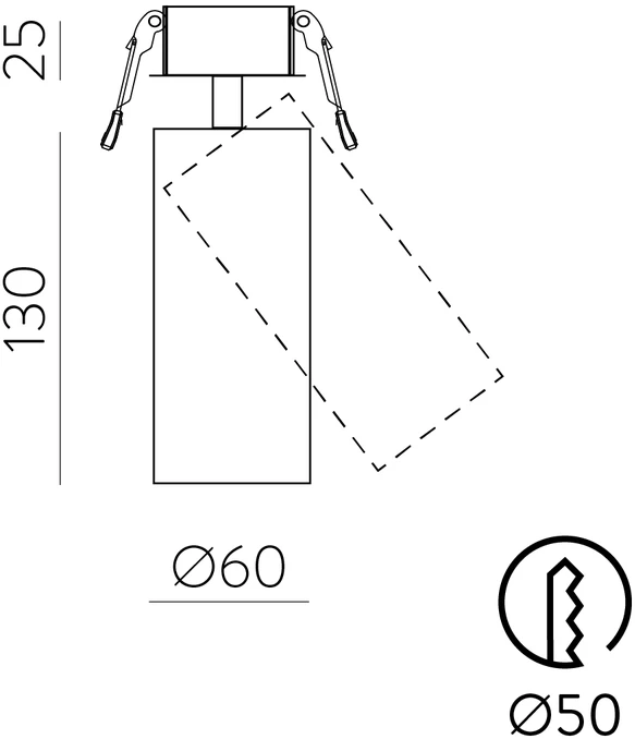 12W LED įleidžiamo montavimo šviestuvas PIPE, baltas, 3000K, E3986000B