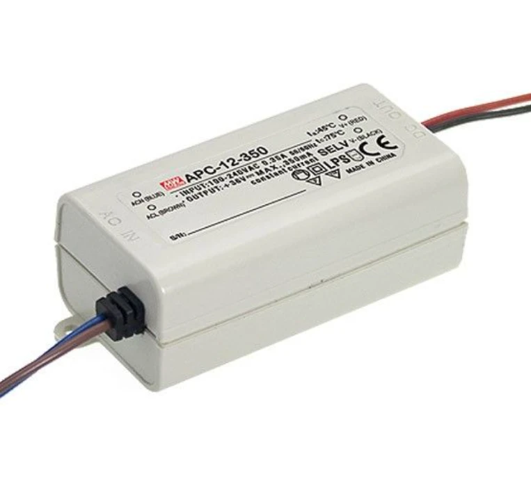 12W LED impulsinis srovės šaltinis Mean Well, 9-18V, 700mA, IP42