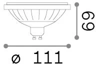 12W LED lemputė, GU10, balta, 2700K, 342894