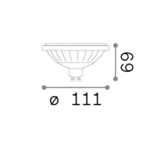 12W LED lemputė, GU10, balta, 3000K, 40°, dimeriuojama, 327075
