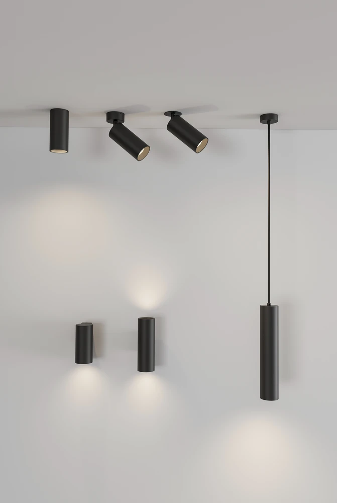 12W LED linijinės sistemos PIPE šviestuvas, juodas, 3000K, F3986000N