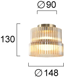 12W LED lubinis šviestuvas LUXE, žalvario/gintaro sp., 3000K, 4346600