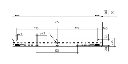 12W LED modulis LLE 24x280mm 1250lm 830 HV ADV6