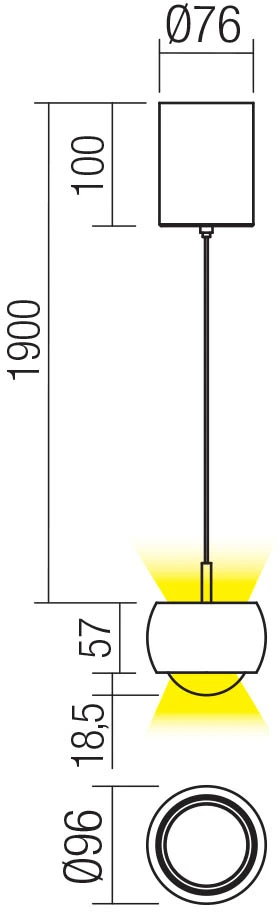 12W LED pakabinamas šviestuvas AVES, šviesiai pilkas, 3000K