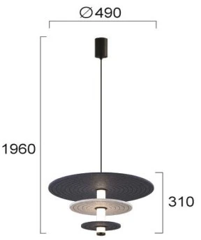 12W LED pakabinamas šviestuvas AZUL, mėlynos/pilkos/juodos sp., 3000K, 4322200