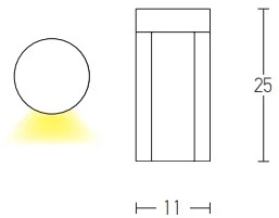 12W LED pastatomas lauko šviestuvas, grafito sp., 3000K, E133