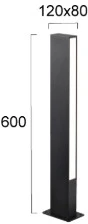 12W LED pastatomas lauko šviestuvas LIR, tamsiai pilkas, 3000K, IP65, 60cm, šviečia į abi puses, 4321100