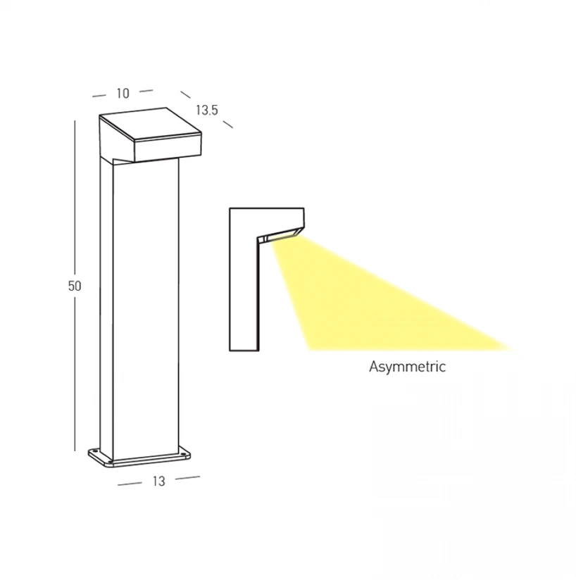 12W LED pastatomas lauko šviestuvas, tamsiai pilkas, 3000K, IP65, E418