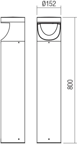 12W LED pastatomas lauko šviestuvas XWALK, tamsiai pilkas, 3000K, IP65, 90501