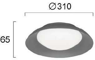 Lubinis šviestuvas 12W LED paviršinis šviestuvas BRITNEY, tamsiai pilkas, 3000K, 4307200