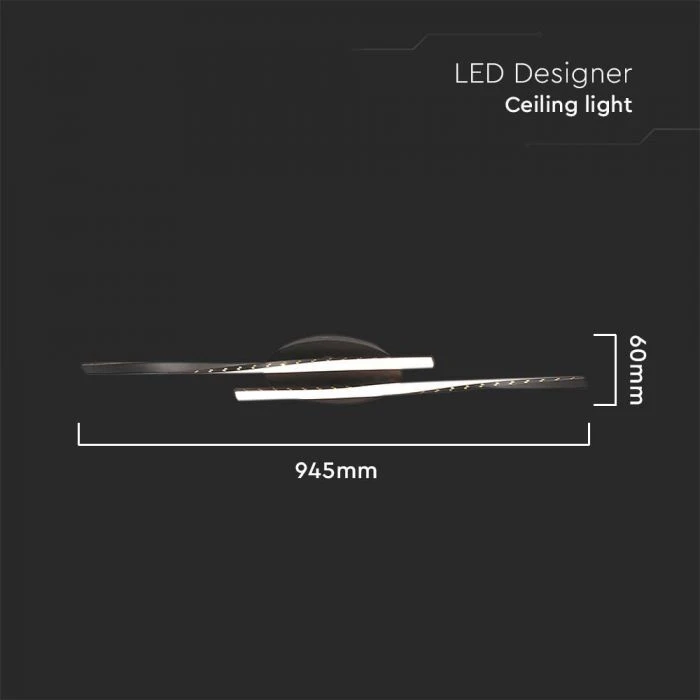 Lubinis šviestuvas V-tac 12W LED paviršinis šviestuvas, juodas, 3000K