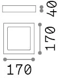 Lubinis šviestuvas 12W LED paviršinis šviestuvas UNIVERSAL SQUARE, baltas, 2700K, 342573