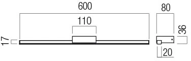 12W LED sieninis šviestuvas ASTON, juodas, 3000/4000K, IP44, 01-3270