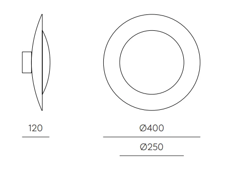 12W LED sieninis šviestuvas COSS, juodos/matinės žalvario sp., 3000K