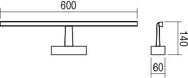 12W LED sieninis šviestuvas NEPTUNE, chromo sp., 3000K, IP44
