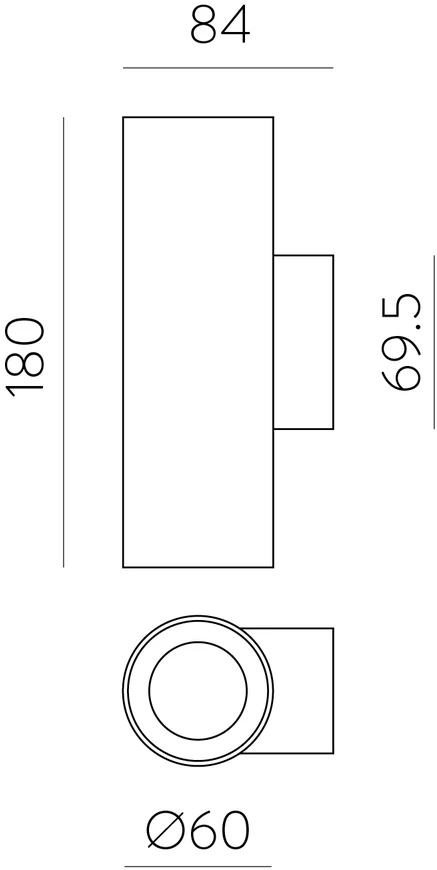 12W LED sieninis šviestuvas PIPE, baltas, 2700K, A3986190B