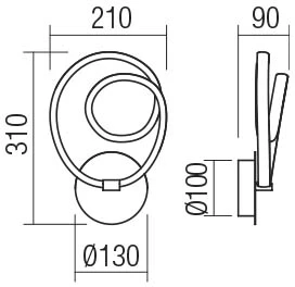12W LED sieninis šviestuvas SINTRA, baltas, 3000K