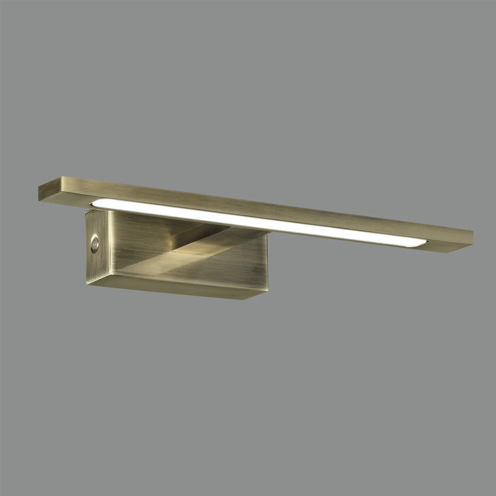 Sieninis šviestuvas 12W LED sieninis veidrodžio šviestuvas MENORCA, sendinto žalvario sp., 3000/4000K, dimeriuojamas, IP44, A3730271UDP