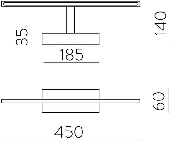 Sieninis šviestuvas 12W LED sieninis veidrodžio šviestuvas MENORCA, juodas, 3000/4000K, dimeriuojamas, IP44, A3730271NDT