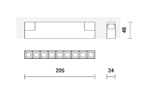 12W LED šviestuvas DARK LIGHT į magnetines sistemas INSIGHT, baltas, 3000K