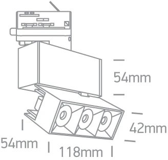 12W LED šviestuvas į bėgelius, juodas, 3000K, 65306BT/B/W