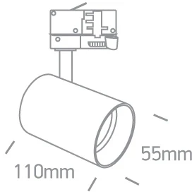 12W LED šviestuvas į bėgelius, žalvario sp., 3000K, 65524T/BBS/W