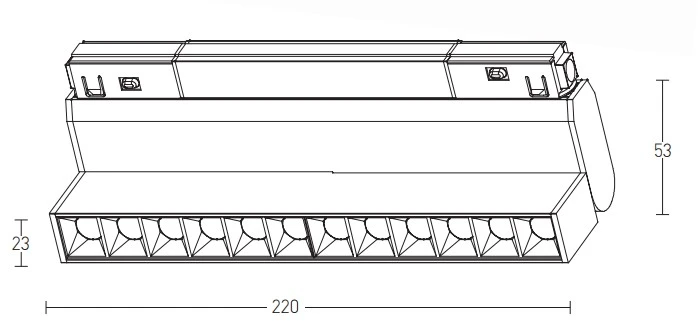 12W LED šviestuvas į magnetinę sistemą ZAMBELIS, juodas, 3000K, 20290