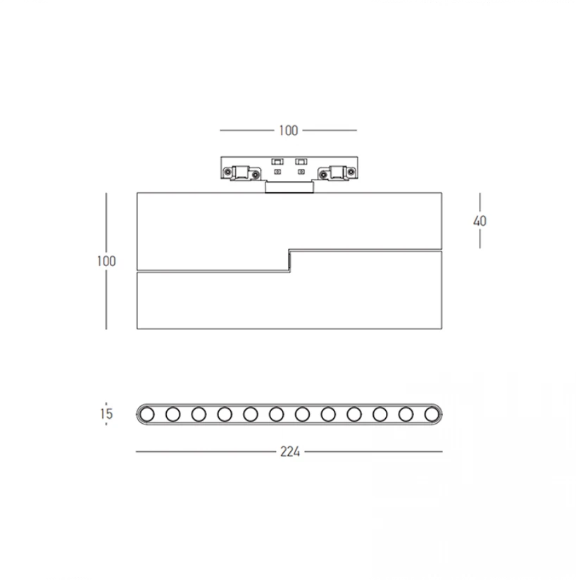 12W LED šviestuvas į magnetinę sistemą ZAMBELIS MAGNETIC 3MM, žalvario sp., 3000K, dimeriuojamas, 25121