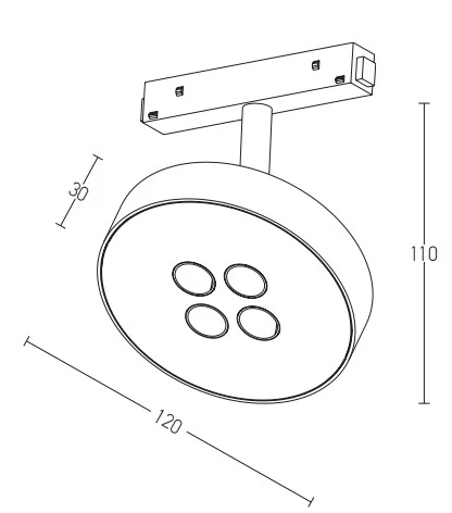 12W LED šviestuvas į magnetinę sistemą ZAMBELIS, juodas, 3000K, 20177