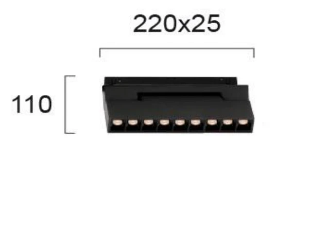 12W LED šviestuvas į magnetines sistemas VIOKEF MAGNETIC, juodas, 3000K, 4244405