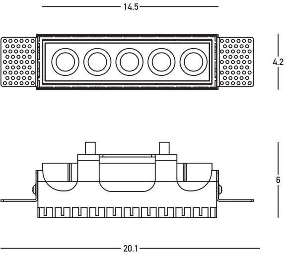 12W LED užglaistomas šviestuvas, baltas, 3000K, S193