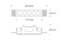 12W LED užglaistomas šviestuvas, baltas, 3000K, 50012HTR/W/W