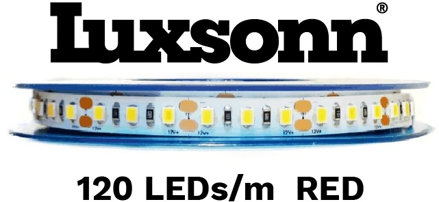 12 W/m LED juosta LUXSONN, 2835, DC24, 120 LED/m, raudona