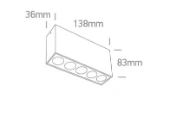 Lubinis šviestuvas 12W paviršinis šviestuvas, juodas, 3000K, 12112H/B/W
