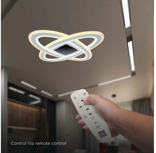 Lubinis šviestuvas V-tac 130W LED paviršinis lubų šviestuvas, baltas, 3000/6500K, dimeriuojamas, su nuotolinio valdymo pulteliu