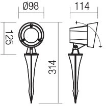 13,2W LED įsmeigiamas lauko šviestuvas ZIGGY, tamsiai pilkas, 3000K, IP65, 90110