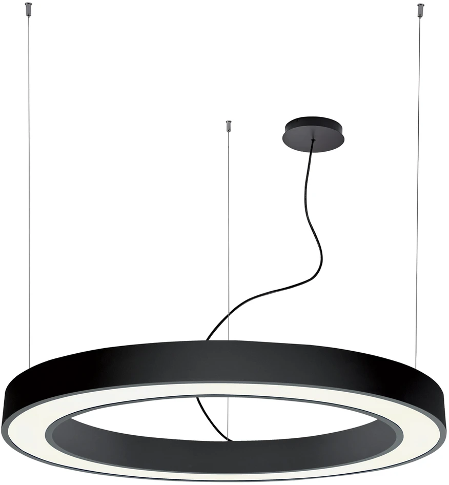 132W LED pakabinamas šviestuvas RING, juodas, 3000K, DALI, 3915-0018-3-B-D3