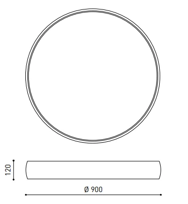 Lubinis šviestuvas 132W paviršinis šviestuvas DRUM, 90cm skersmens, 3000K, baltas, dimeriuojamas