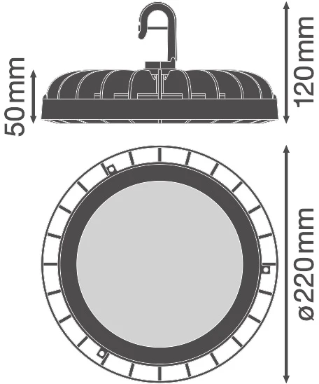 133W LED UFO šviestuvas COMPACT, 6500K