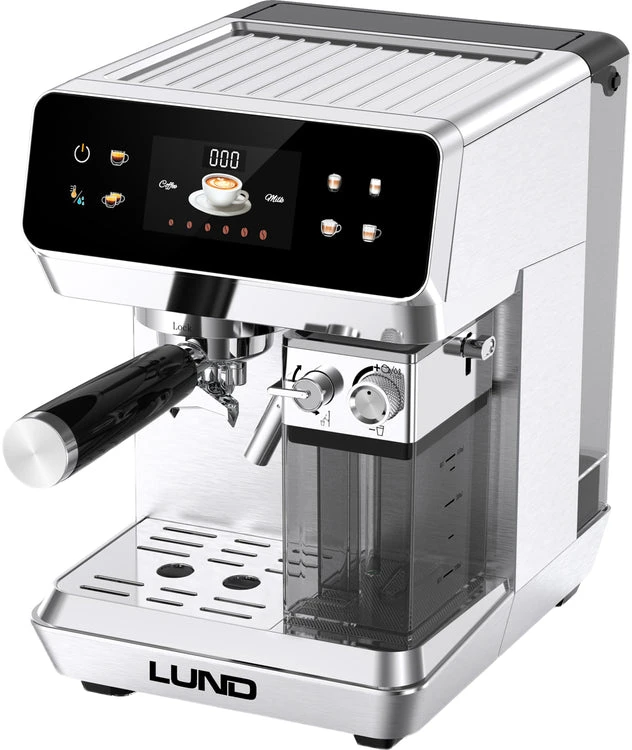 Lund 1350 W slėginis kavos aparatas su pieno putų plakikliu (68503)