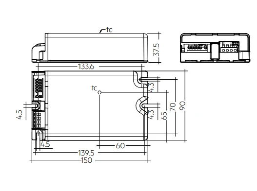135W LED maitinimo šaltinis TRIDONIC LCO, 200–1050mA, NFC, DALI