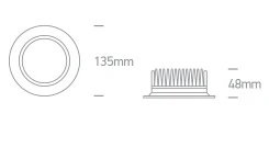 13W įleidžiamas šviestuvas, juodas, 3000/4000/6000K, IP44, 10113UV/B/V