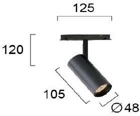Pakabinamas šviestuvas 13W LED akcentinis šviestuvas į magnetines sistemas VIOKEF MAGNETIC, juodas, 3000K, dimeriuojamas, 4244000