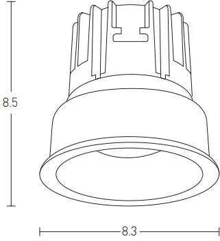 13W LED įleidžiamas šviestuvas, juodas, 3000K, S078