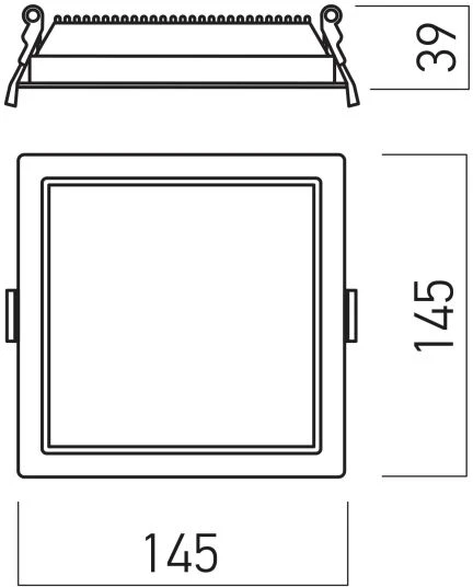 13W LED įleidžiamas šviestuvas XEVO SQUARE, juodas, 3000/4000/6000K